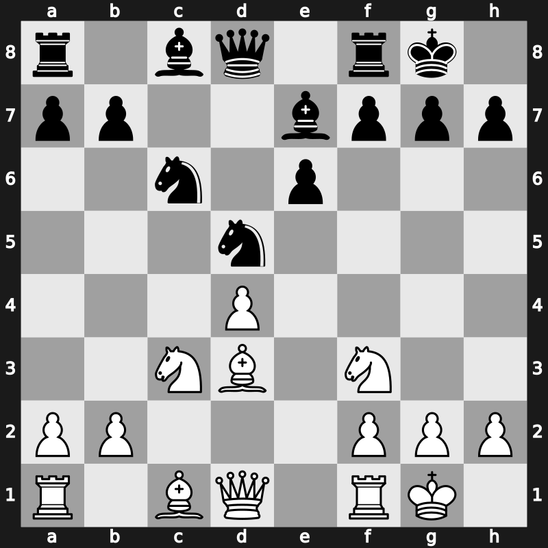 D42f - 7…cxd4 8.exd4 Be7 9.O-O O-O - Semi-Tarrasch Main Line [+0.29]