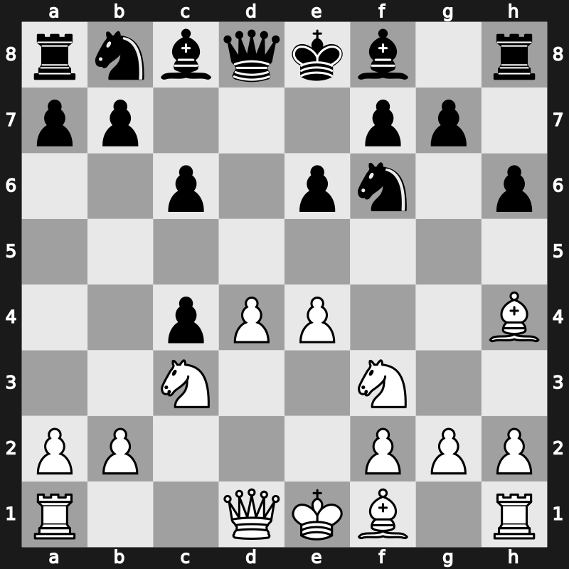 D43l - 5.Bg5 h6 6.Bh4 dxc4 7.e4 - Moscow Gambit [+0.35]