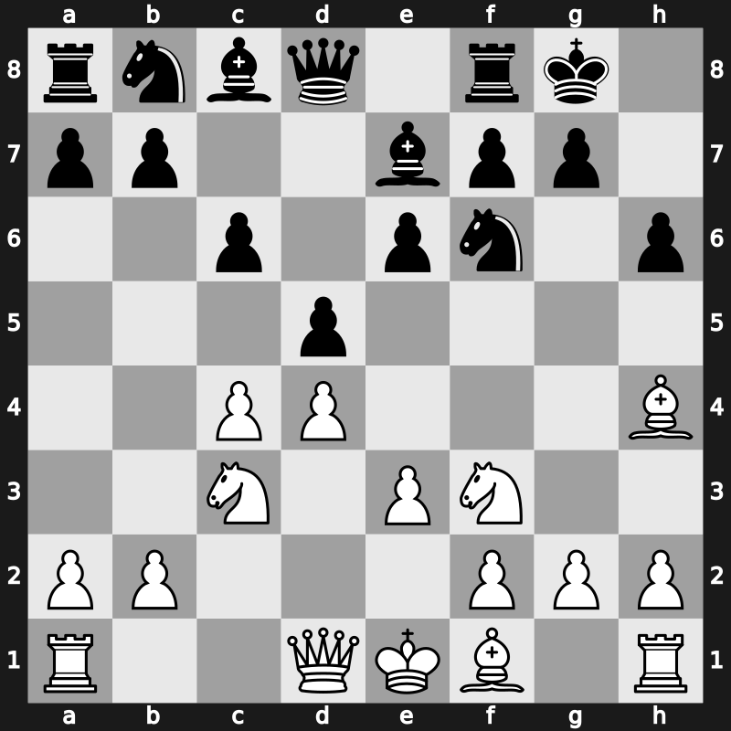 D43k - 5.Bg5 h6 6.Bh4 Be7 7.e3 O-O - Moscow [+0.25]