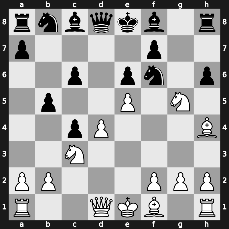 D44h - 6.e4 b5 7.e5 h6 8.Bh4 g5 9.Nxg5 - Botvinnik