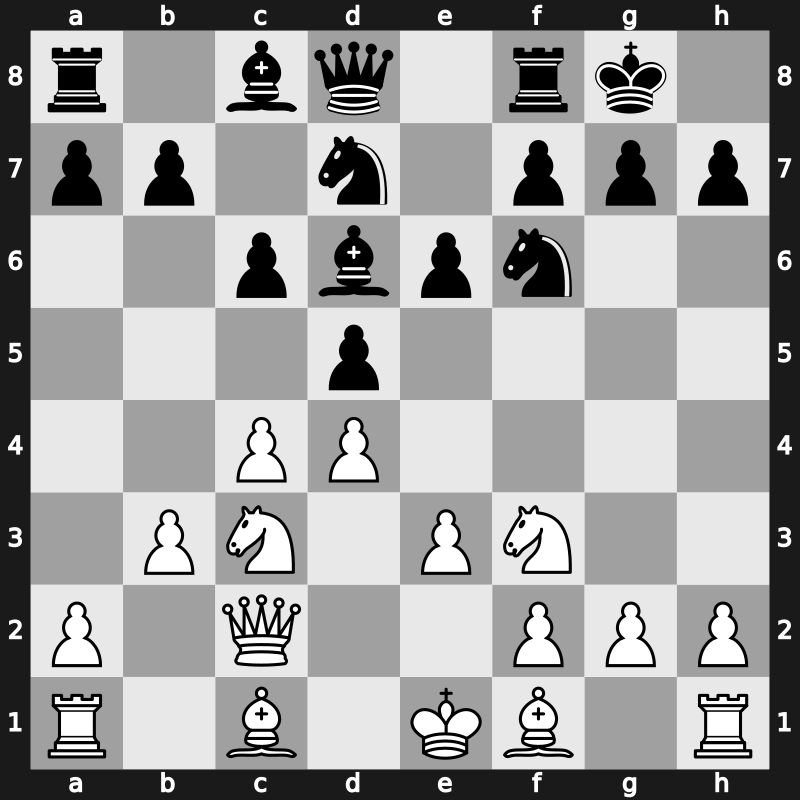 D45p - 5…Nbd7 6.Qc2 Bd6 7.b3 O-O [+0.09]