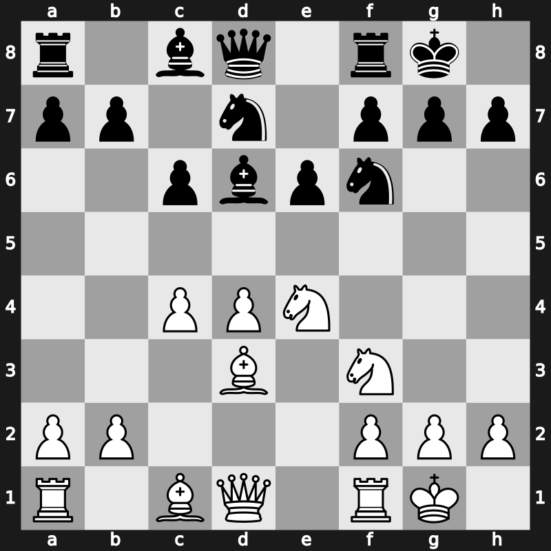 D46q - 6…Bd6 7.O-O O-O 8.e4 dxe4 9.Nxe4 - Chigorin Main Line