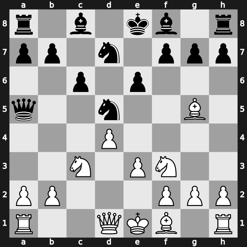 D52e - 6…Qa5 7.cxd5 Nxd5 - Cambridge Springs Yugoslav Variation [+0.23]