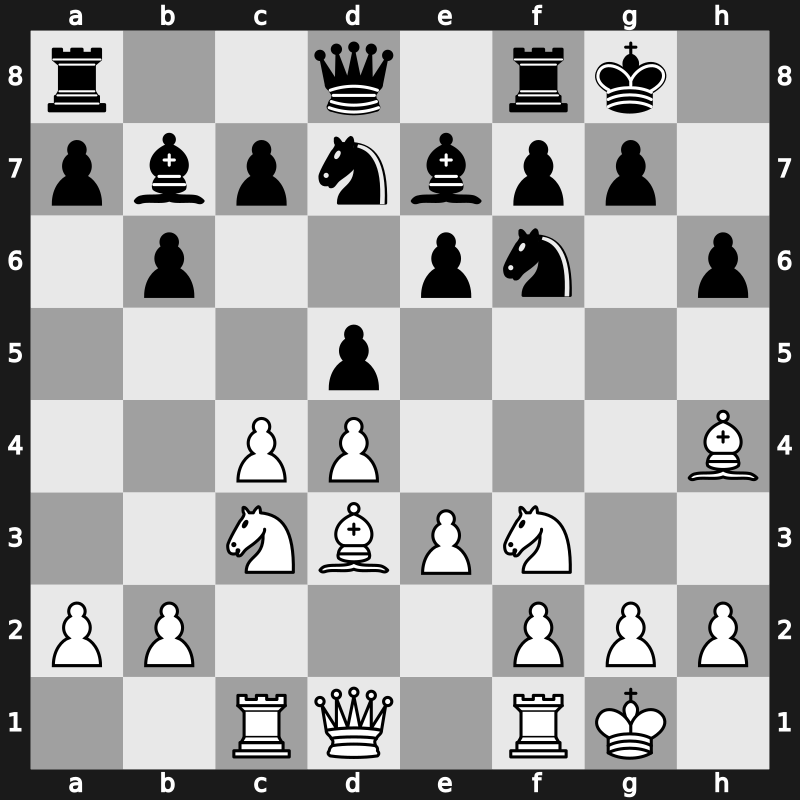 D58h - 8.Bd3 Bb7 9.O-O Nbd7 10.Rc1 - Tartakower