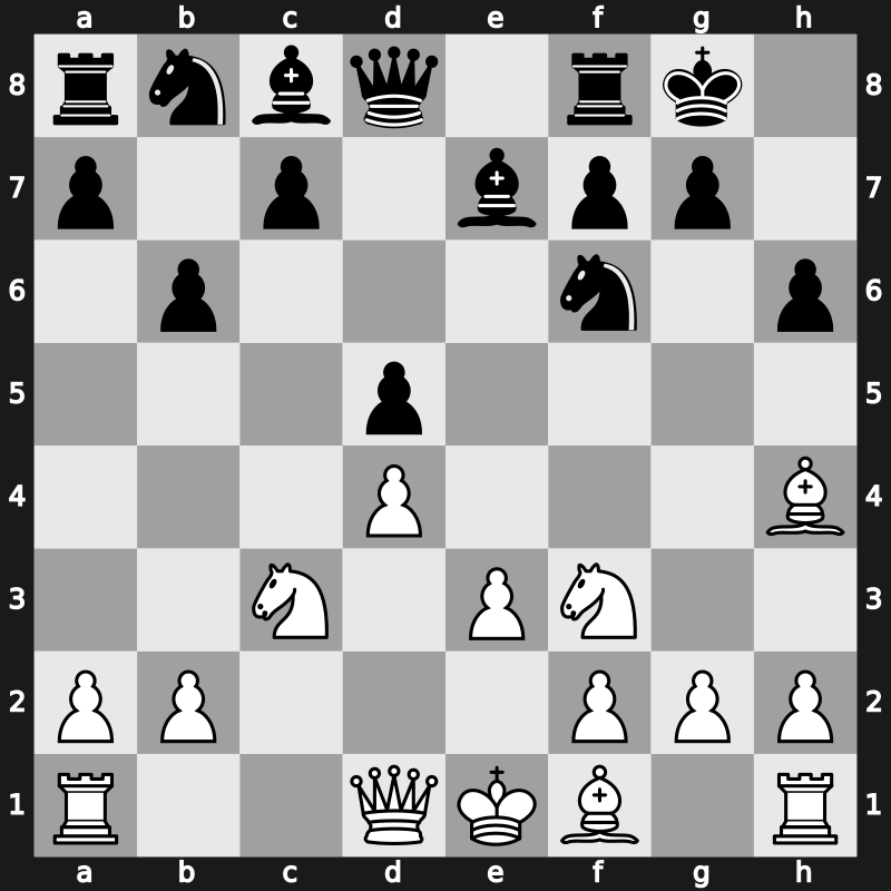 D58s - 8.cxd5 exd5 - Tartakower