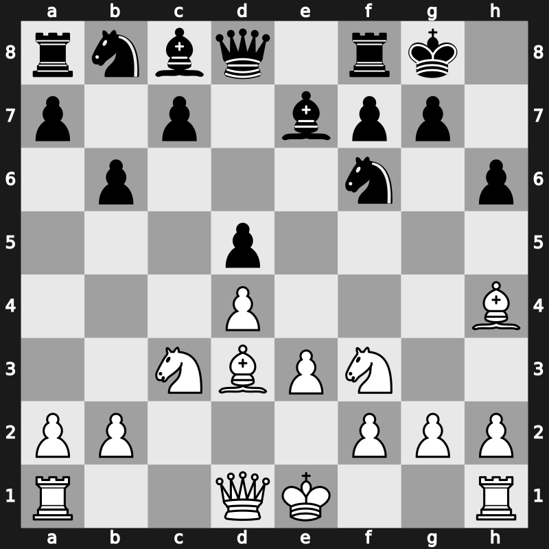 D58t - 8.cxd5 exd5 9.Bd3 - Tartakower [+0.28]