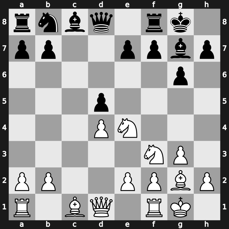 D79e - 7…cxd5 8.Nc3 Ne4 9.Nxe4 - Neo-Gruenfeld [-0.20]