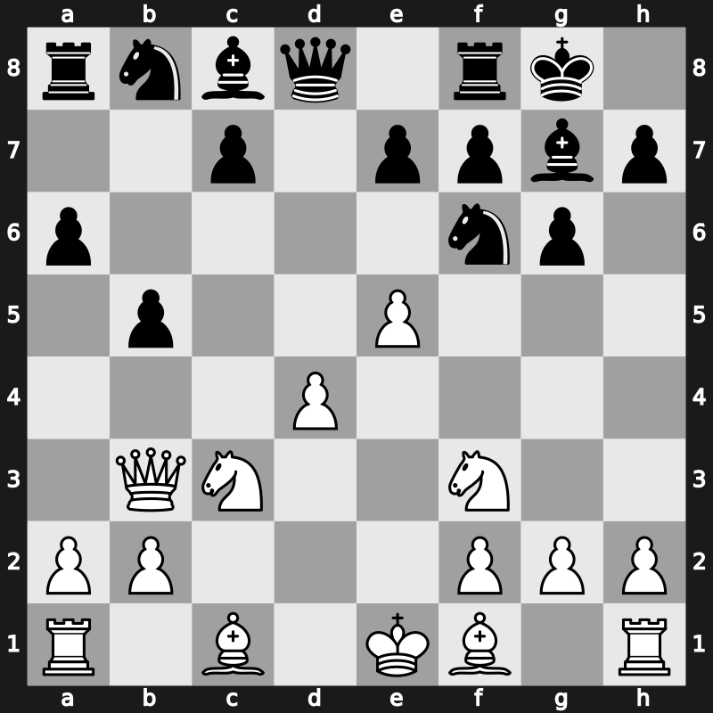 D97i - 7…a6 8.e5 b5 9.Qb3 - Russian Alekhine