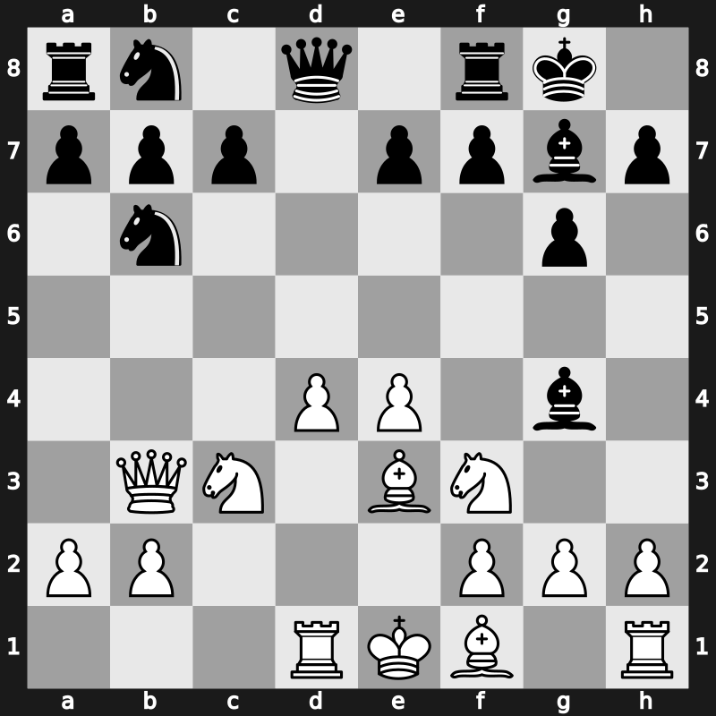 D99d - 9…Nb6 10.Rd1 - Russian Smyslov Main Line [+0.58]
