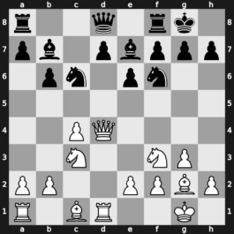 A30s - 2.Nf3 Nf6 3.g3 b6 4.Bg2 Bb7 5.O-O e6 6.Nc3 Be7 7.d4 cxd4 8.Qxd4 O-O 9.Rd1 Nc6 - Symmetrical Hedgehog [+0.50]