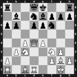 A30y - 2.Nf3 Nf6 3.g3 b6 4.Bg2 Bb7 5.O-O e6 6.Nc3 Be7 7.d4 cxd4 8.Qxd4 d6 9.Rd1 a6 10.b3 Nbd7 11.e4 - Symmetrical Hedgehog Flexible Formation [+0.35]