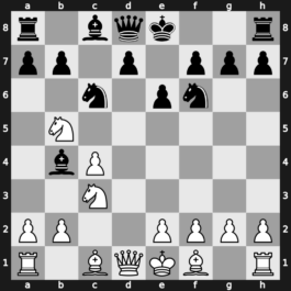 A33h - 6.Ndb5 Bb4 - Symmetrical Two Knights [+0.43]