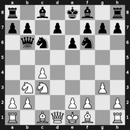 A33p - 6.g3 Qb6 7.Nb3 - Symmetrical Geller [+0.25]