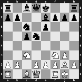 A36d - 3…e6 4.Nf3 Nf6 5.Bg2 Be7 6.O-O d5 7.cxd5 Nxd5 - Symmetrical Keres-Parma Main Line Exchange