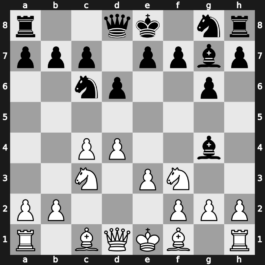 A41w - 2.c4 g6 3.Nc3 Bg7 4.Nf3 Bg4 5.e3 Nc6 - Modern [+0.67]