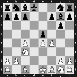 A42w - 4…e5 5.dxe5 dxe5 6.Qxd8+ Kxd8 7.f4 - Averbakh Queenswap [+0.27]