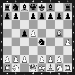 A45s - 2.Bg5 Ne4 3.h4 c5 4.d5 - Trompowsky: [+0.03]