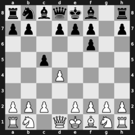 A45q - 2.Bg5 c5 3.Bxf6 gxf6 - Trompowsky: [+0.19]