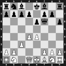 A45n - 2.Bg5 e6 3.e4 h6 4.Bxf6 Qxf6 5.c3 - Trompowsky: [+0.22]