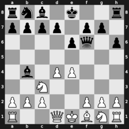 A45o - 2.Bg5 e6 3.e4 h6 4.Bxf6 Qxf6 5.Nc3 Bb4 - Trompowsky: [+0.15]