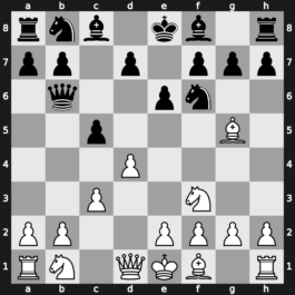 A46t - 2…e6 3.Bg5 c5 4.c3 Qb6 - Torre Attack: [+0.11]