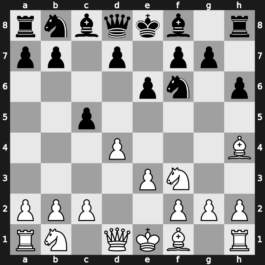 A46w - 2…e6 3.Bg5 c5 4.e3 h6 5.Bh4 - Torre Attack: [+0.11]