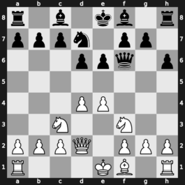A46z - 2…e6 3.Bg5 h6 4.Bxf6 Qxf6 5.e4 d6 6.Nc3 Nd7 7.Qd2 - Torre Attack: [-0.20]