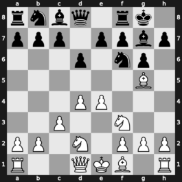A48w - 3.Bg5 Bg7 4.Nbd2 O-O 5.c3 d6 6.e4 - Torre Attack [+0.04]