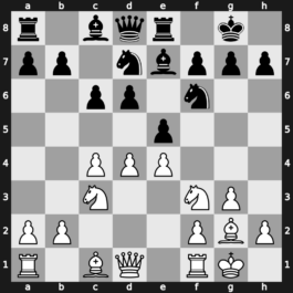 A55f - 5…Be7 6.g3 c6 7.Bg2 O-O 8.O-O Re8 [+0.83]