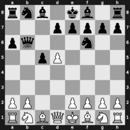 A57j - 4.cxb5 a6 5.b6 Qxb6 [+0.55]