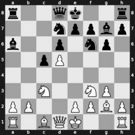 A58m - 5…Bxa6 6.Nc3 d6 7.Nf3 g6 8.g3 Bg7 9.Bg2 Nbd7 - Fianchetto [+0.50]
