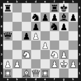 A59l - 7…Bxf1 8.Kxf1 g6 9.g3 Bg7 10.Kg2 O-O 11.Nf3 Nbd7 12.Re1 Qa5 - Main Line [+1.04]