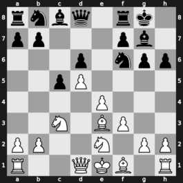 A65s - 6…g6 7.f3 Bg7 8.Bg5 h6 9.Be3 O-O 10.Nge2 - Saemisch [-0.11]