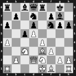 A65y - 6…g6 7.f3 Bg7 8.Bg5 h6 9.Be3 O-O 10.Qd2 a6 11.a4 Re8 12.Nge2 Nbd7 - Saemisch [-0.11]