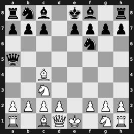B01e - 2.exd5 Qxd5 3.Nc3 Qa5 4.Bc4 Nf6 - Scandinavian: [+0.56]
