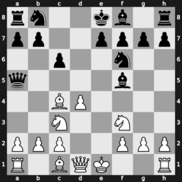 B01o - 2.exd5 Qxd5 3.Nc3 Qa5 4.d4 Nf6 5.Nf3 c6 6.Bc4 Bf5 - Scandinavian: Main Line [+0.59]