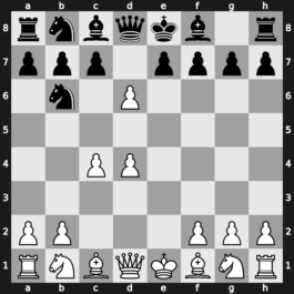 B03o - 3…d6 4.c4 Nb6 5.exd6 - Exchange Variation