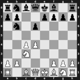 B03s - 3…d6 4.c4 Nb6 5.exd6 cxd6 6.Nc3 - Exchange