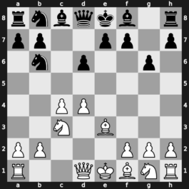 B03t - 3…d6 4.c4 Nb6 5.exd6 cxd6 6.Nc3 g6 7.Be3 - Exchange