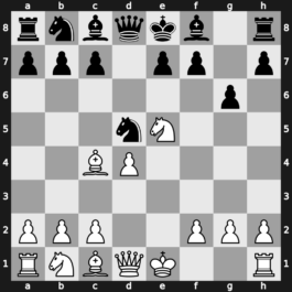 B04h - 4…dxe5 5.Nxe5 g6 6.Bc4 - Modern Larsen [+0.45]