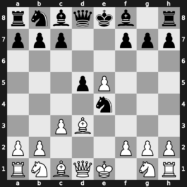 B07h - 2.d4 Nf6 3.Bd3 e5 4.c3 d5 5.dxe5 Nxe4 [+0.33]