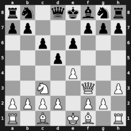 B11g - 4.h3 Bxf3 5.Qxf3 e6 - Two Knights [+0.25]