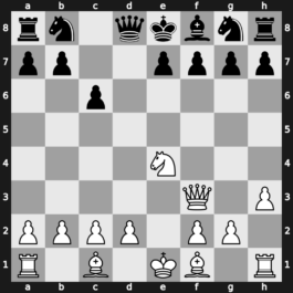 B11e - 4.h3 Bxf3 5.Qxf3 dxe4 6.Nxe4 - Two Knights [+0.41]