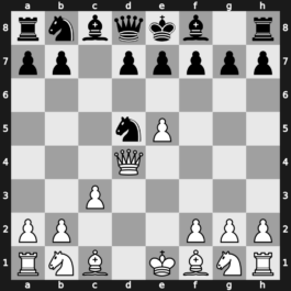B22q - 2…Nf6 3.e5 Nd5 4.d4 cxd4 5.Qxd4 - Alapin [-0.29]