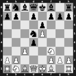 B22r - 2…Nf6 3.e5 Nd5 4.d4 cxd4 5.Nf3 e6 - Alapin [+0.25]