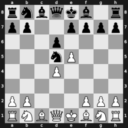 B22t - 2…Nf6 3.e5 Nd5 4.d4 cxd4 5.cxd4 d6 - Alapin