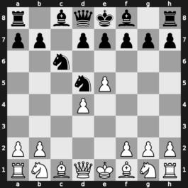 B22t - 2…Nf6 3.e5 Nd5 4.d4 cxd4 5.cxd4 Nc6 - Alapin