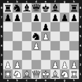 B22v - 2…Nf6 3.e5 Nd5 4.d4 cxd4 5.cxd4 e6 - Alapin