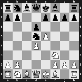 B22t - 2…Nf6 3.e5 Nd5 4.d4 cxd4 5.cxd4 d6 6.Nf3 - Alapin [+0.00]