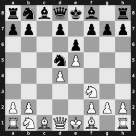 B22v - 2…Nf6 3.e5 Nd5 4.d4 cxd4 5.cxd4 e6 6.Nf3 - Alapin